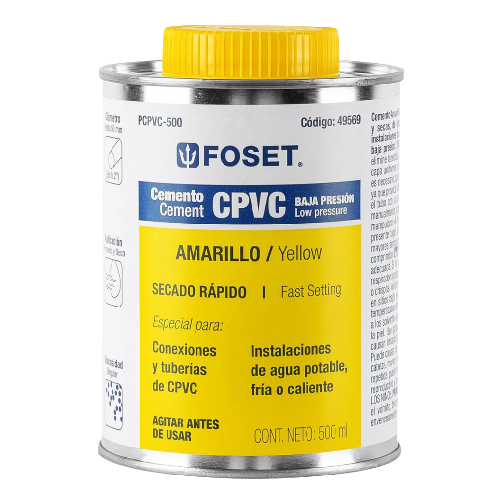 Pegamento para CPVC 500 ml – Foset – KN Materiales